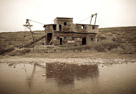 Historic mining dredge on an overcast June day.  Outside Nome, AK.